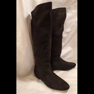 Soft Suede Tall Black Boots